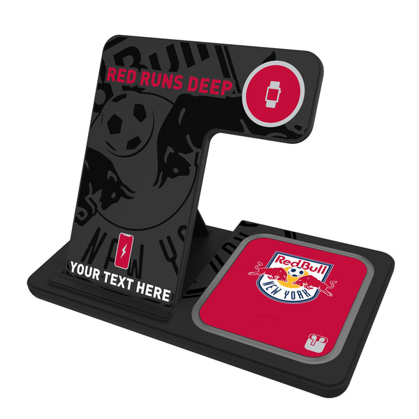 New York Red Bulls Personalized Tilt 3 in 1 Charging Station