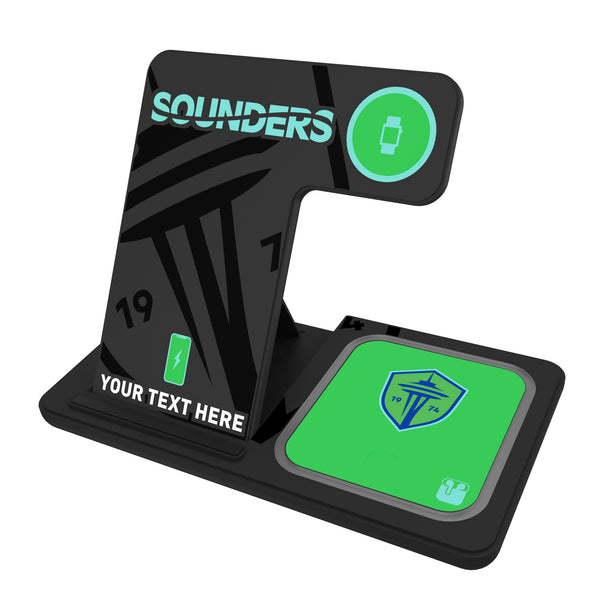 Seattle Sounders FC Personalized Tilt 3 in 1 Charging Station