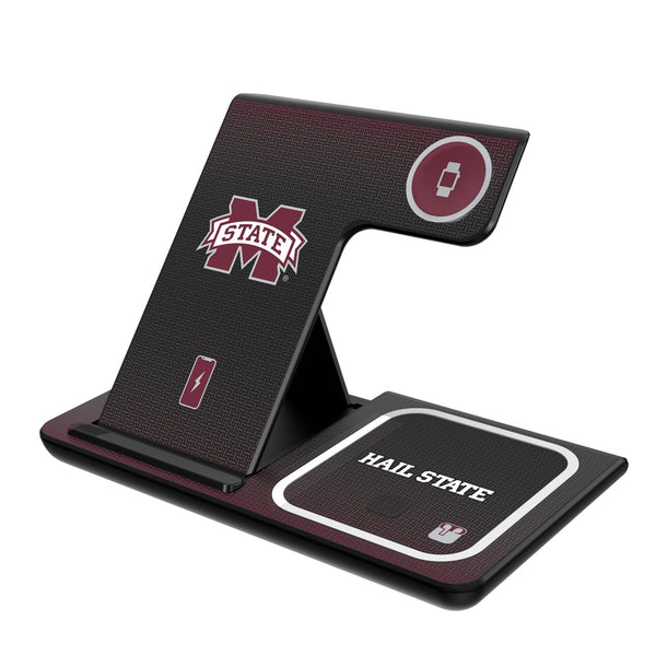 Mississippi State Bulldogs Linen 3 in 1 Charging Station
