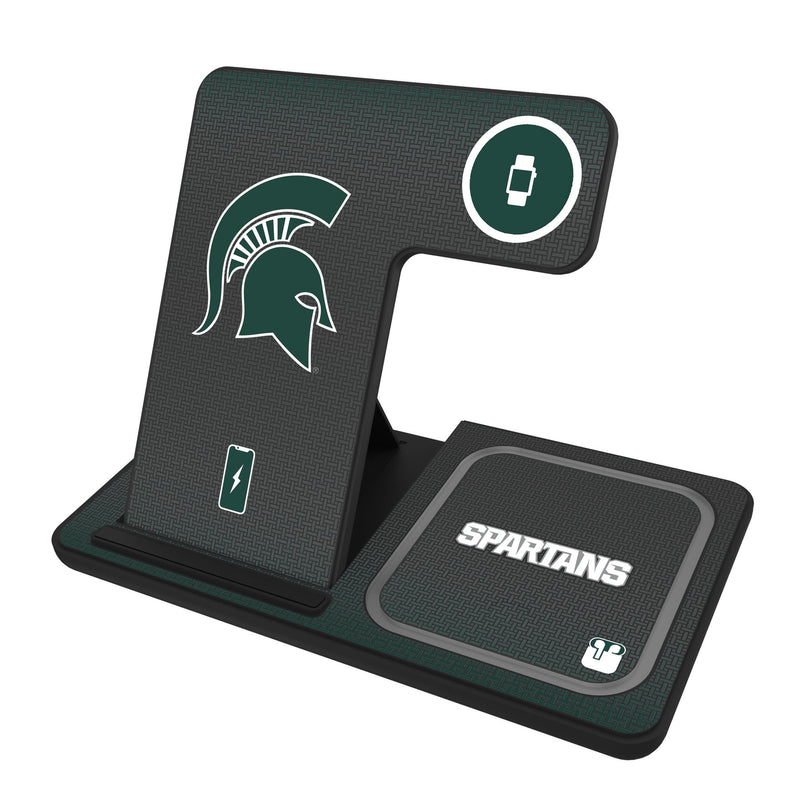 Michigan State University Spartans Linen 3 in 1 Charging Station