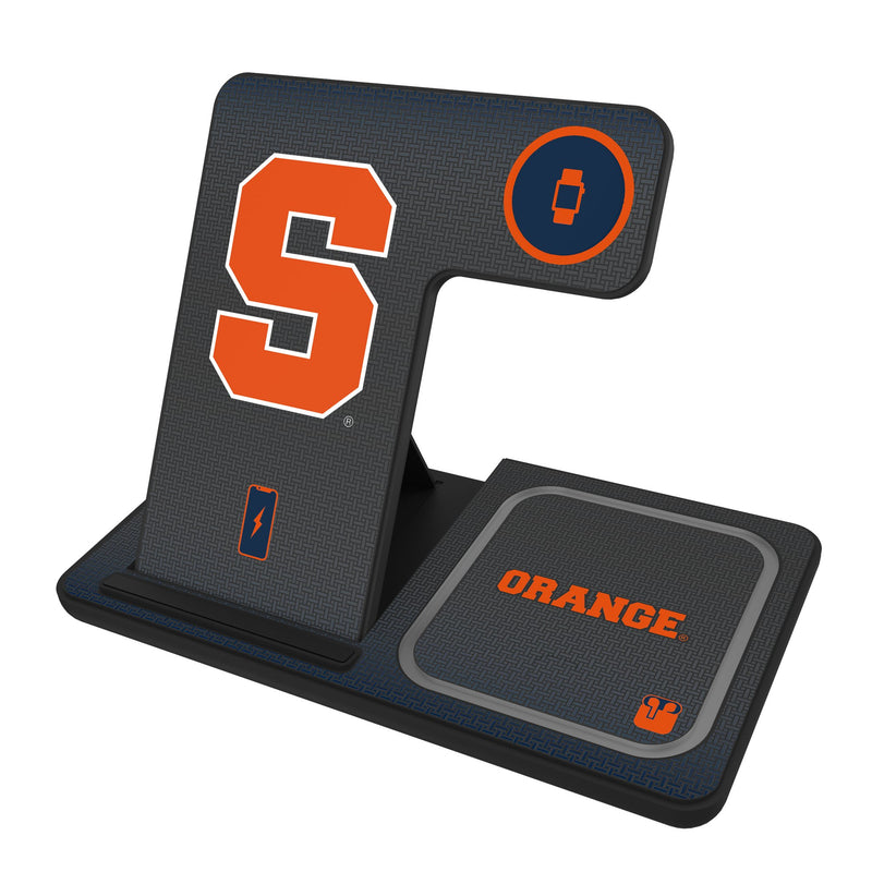 Syracuse University Orange Linen 3 in 1 Charging Station