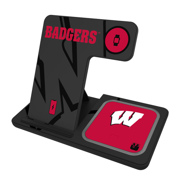 University of Wisconsin Badgers Monocolor Tilt 3 in 1 Charging Station