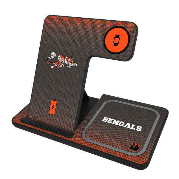 Cincinnati Bengals Historic Collection Linen 3 in 1 Charging Station