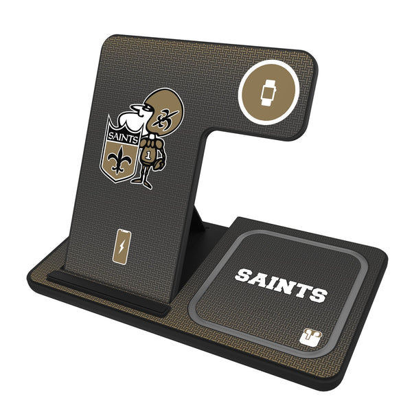 New Orleans Saints Historic Collection Linen 3 in 1 Charging Station