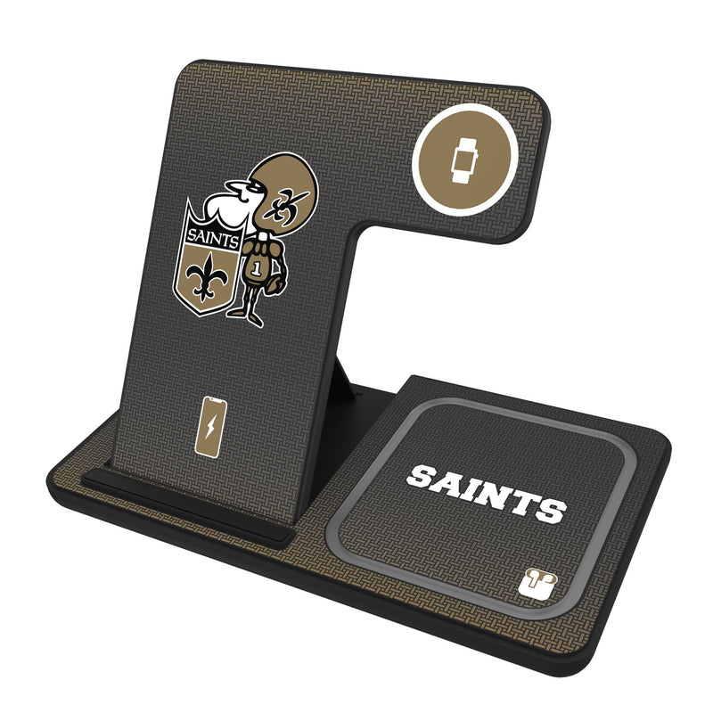 New Orleans Saints Historic Collection Linen 3 in 1 Charging Station
