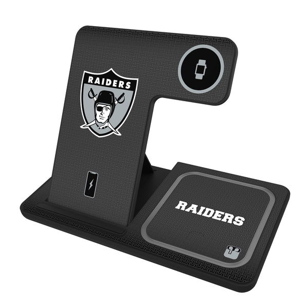 Oakland Raiders 1963 Historic Collection Linen 3 in 1 Charging Station