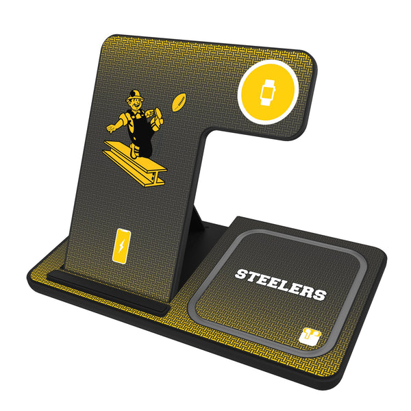 Pittsburgh Steelers 1961 Historic Collection Linen 3 in 1 Charging Station