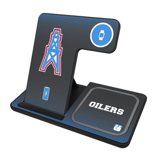 Houston Oilers Historic Collection Linen 3 in 1 Charging Station