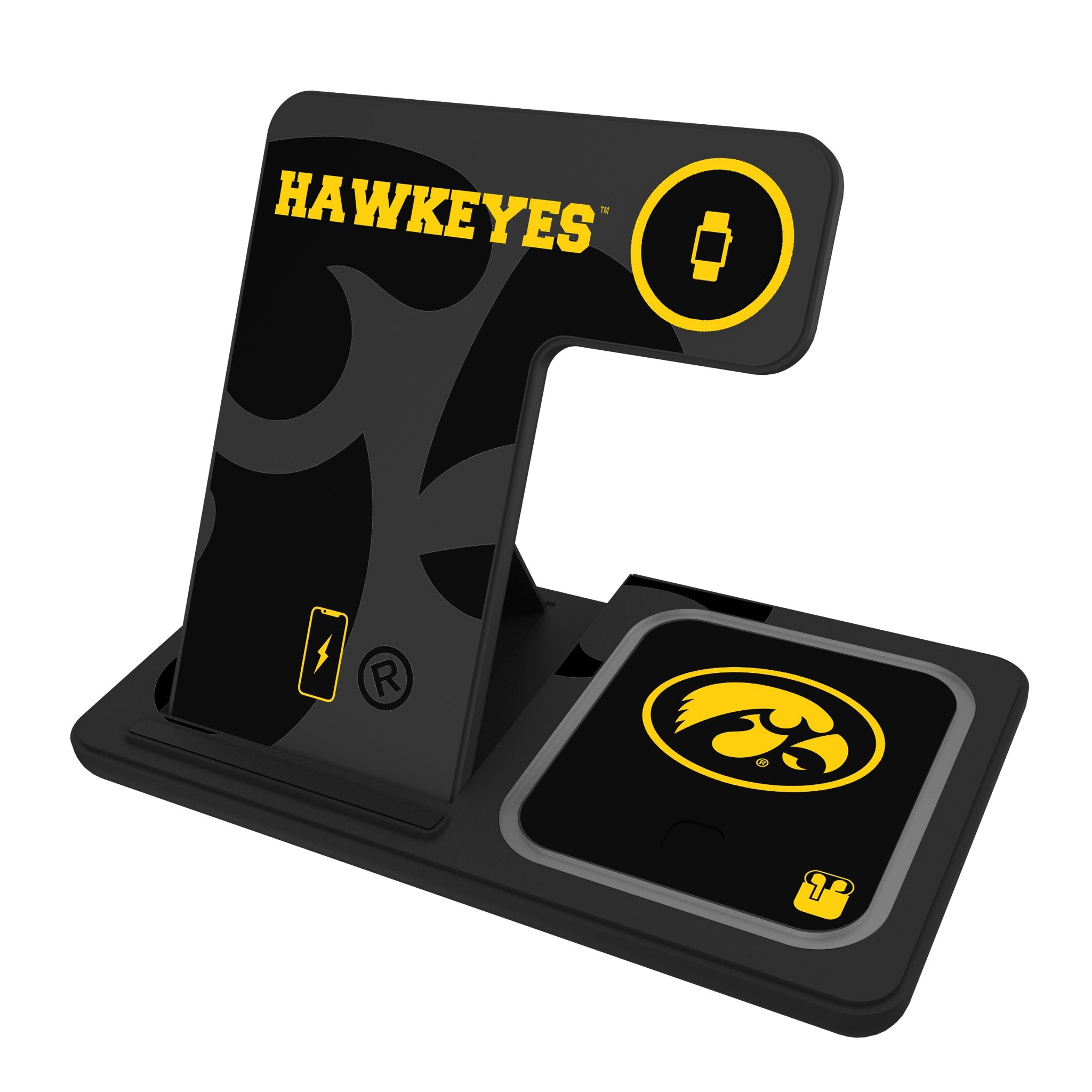 University of Iowa Hawkeyes Monocolor Tilt 3 in 1 Charging Station