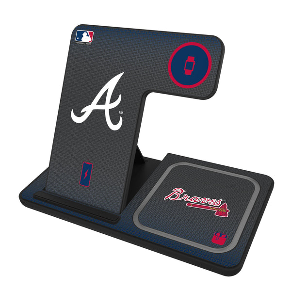 Atlanta Braves Linen 3 in 1 Charging Station