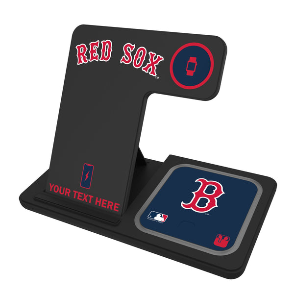 Boston Red Sox Personalized Tilt 3 in 1 Charging Station