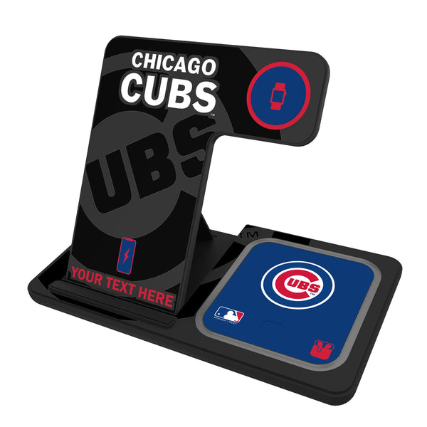 Chicago Cubs Personalized Tilt 3 in 1 Charging Station