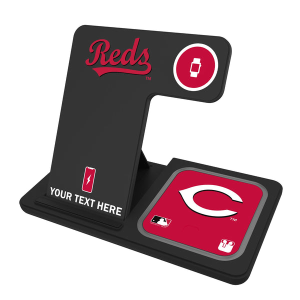 Cincinnati Reds Personalized Tilt 3 in 1 Charging Station