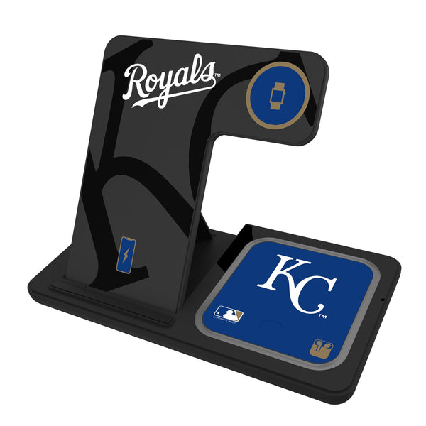 Kansas City Royals Monocolor Tilt 3 in 1 Charging Station