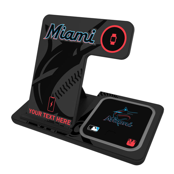 Miami Marlins Personalized Tilt 3 in 1 Charging Station