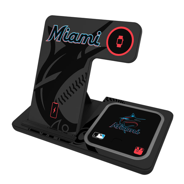 Miami Marlins Monocolor Tilt 3 in 1 Charging Station