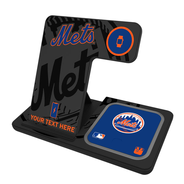 New York Mets Personalized Tilt 3 in 1 Charging Station