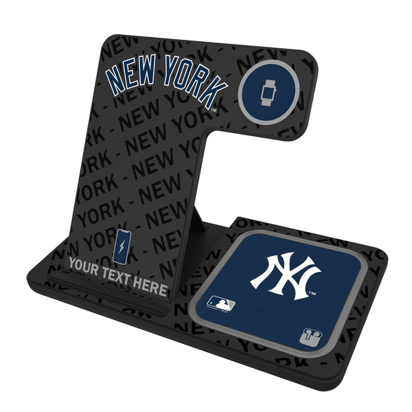 New York Yankees Personalized Tilt 3 in 1 Charging Station