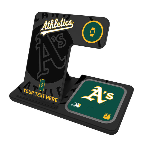 Oakland Athletics Personalized Tilt 3 in 1 Charging Station