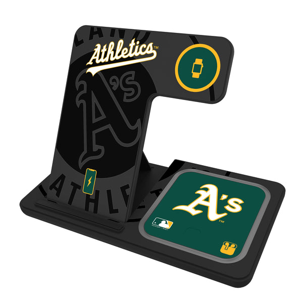 Oakland Athletics Monocolor Tilt 3 in 1 Charging Station