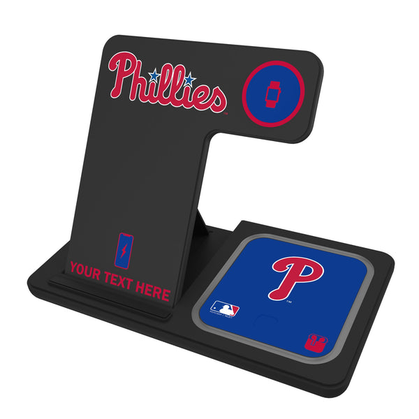 Philadelphia Phillies Personalized Tilt 3 in 1 Charging Station