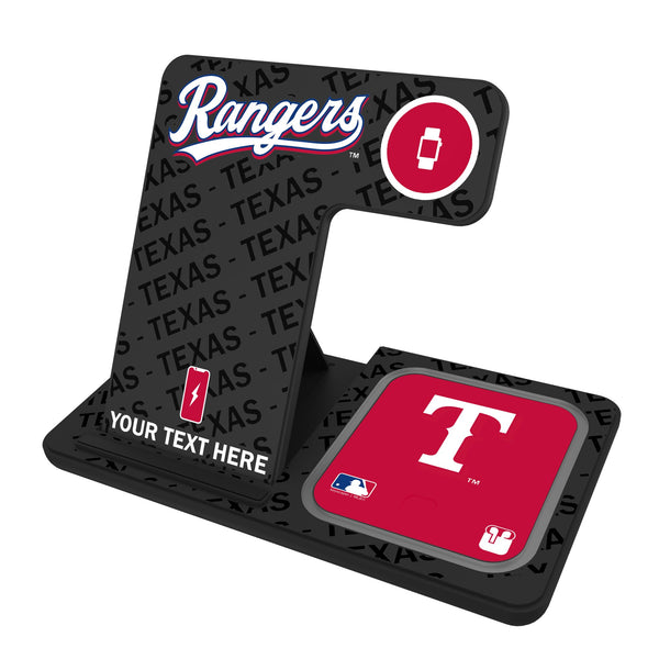 Texas Rangers Personalized Tilt 3 in 1 Charging Station