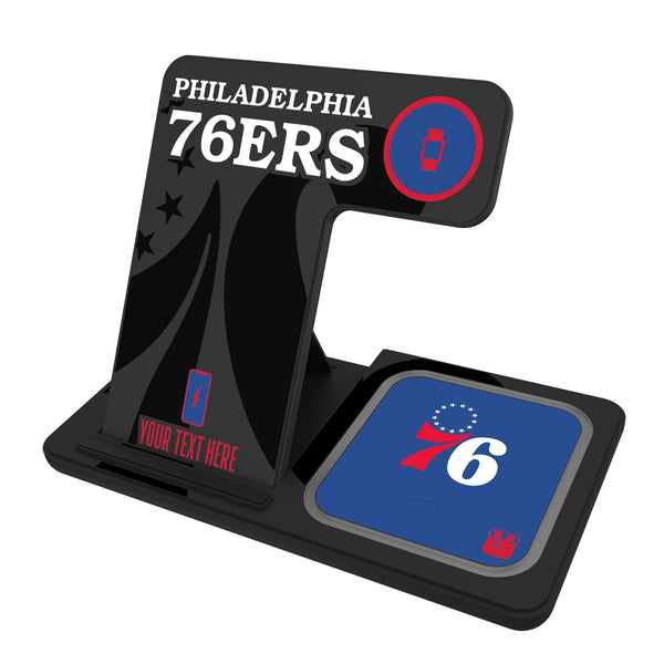 Philadelphia 76ers Personalized Tilt 3 in 1 Charging Station
