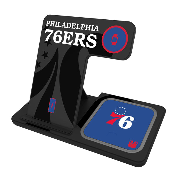 Philadelphia 76ers Monocolor Tilt 3 in 1 Charging Station