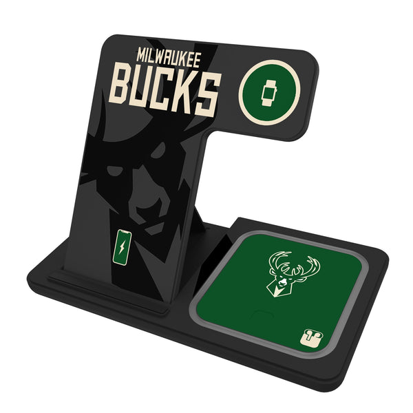 Milwaukee Bucks Monocolor Tilt 3 in 1 Charging Station