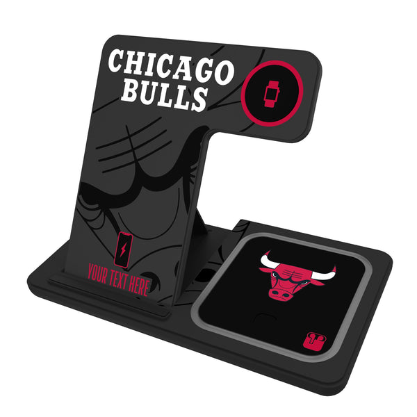 Chicago Bulls Personalized Tilt 3 in 1 Charging Station