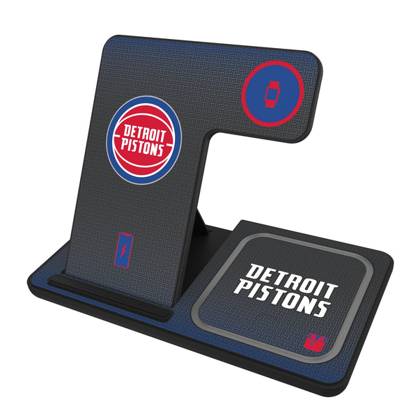 Detroit Pistons Linen 3 in 1 Charging Station