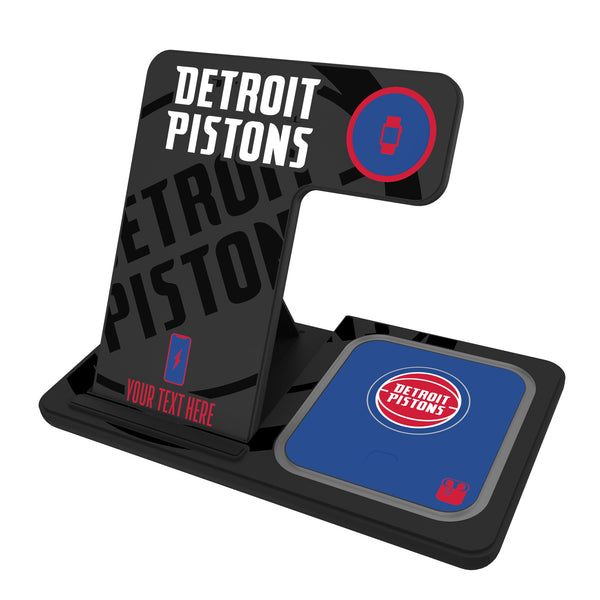 Detroit Pistons Personalized Tilt 3 in 1 Charging Station
