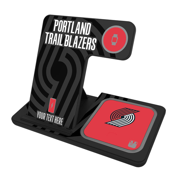 Portland Trail Blazers Personalized Tilt 3 in 1 Charging Station