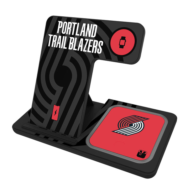 Portland Trail Blazers Monocolor Tilt 3 in 1 Charging Station