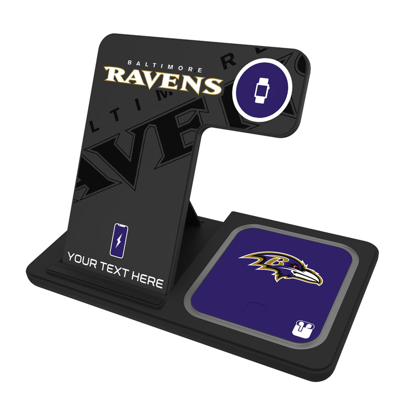 Baltimore Ravens Personalized Tilt 3 in 1 Charging Station