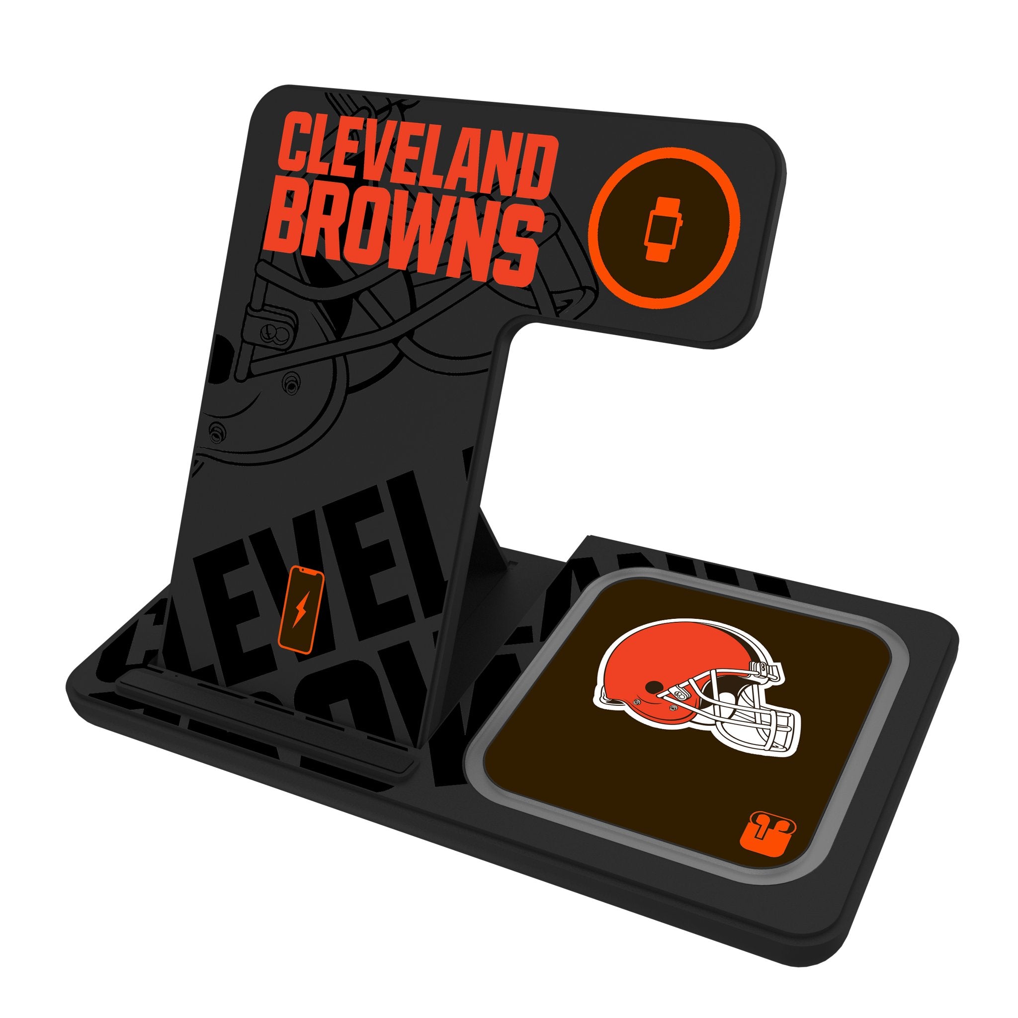 Cleveland Browns Monocolor Tilt 3 in 1 Charging Station