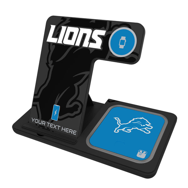 Detroit Lions Personalized Tilt 3 in 1 Charging Station