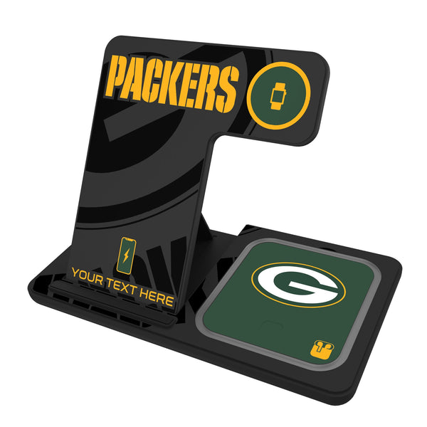 Green Bay Packers Personalized Tilt 3 in 1 Charging Station