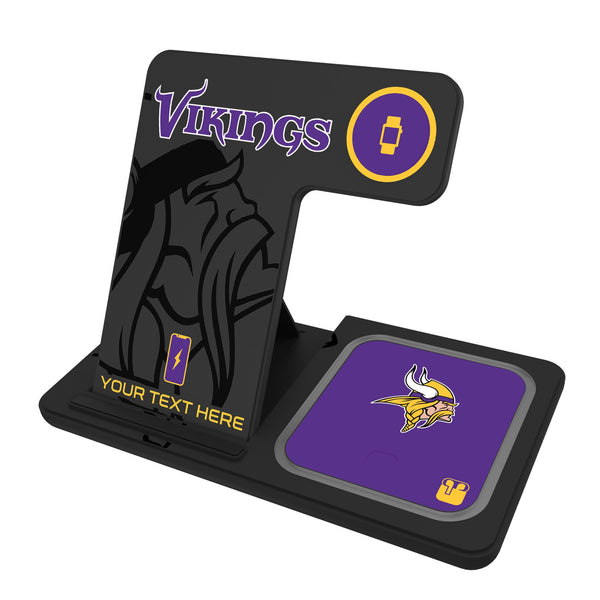 Minnesota Vikings Personalized Tilt 3 in 1 Charging Station