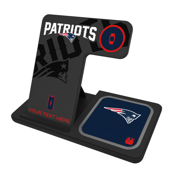 New England Patriots Personalized Tilt 3 in 1 Charging Station