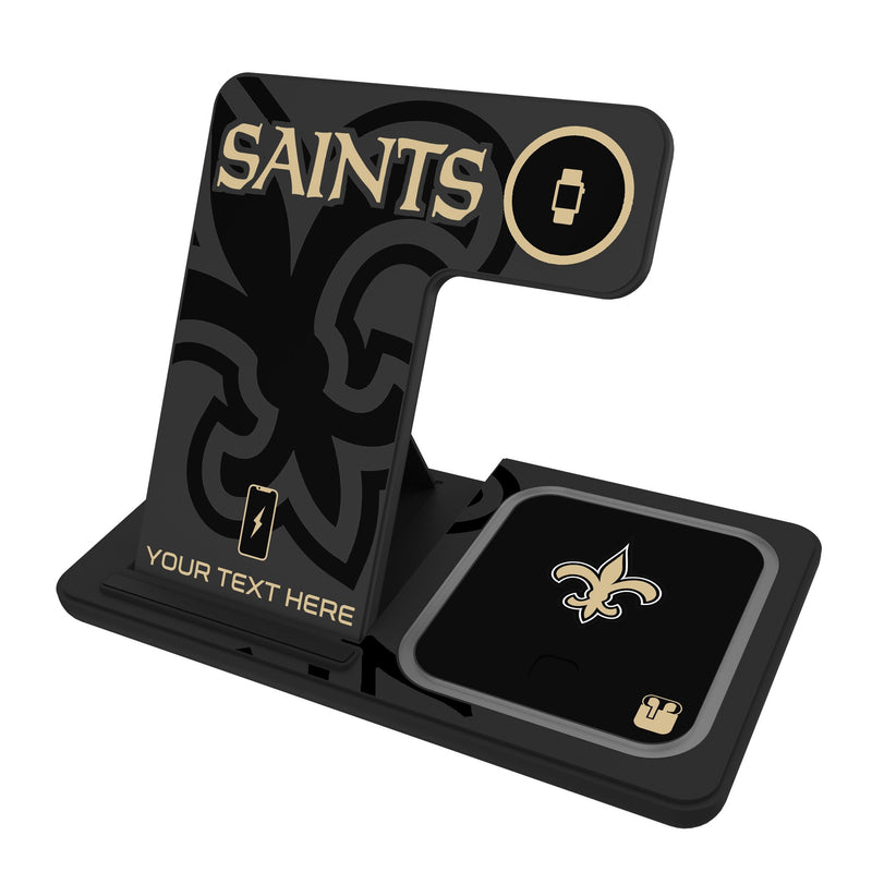 New Orleans Saints Personalized Tilt 3 in 1 Charging Station