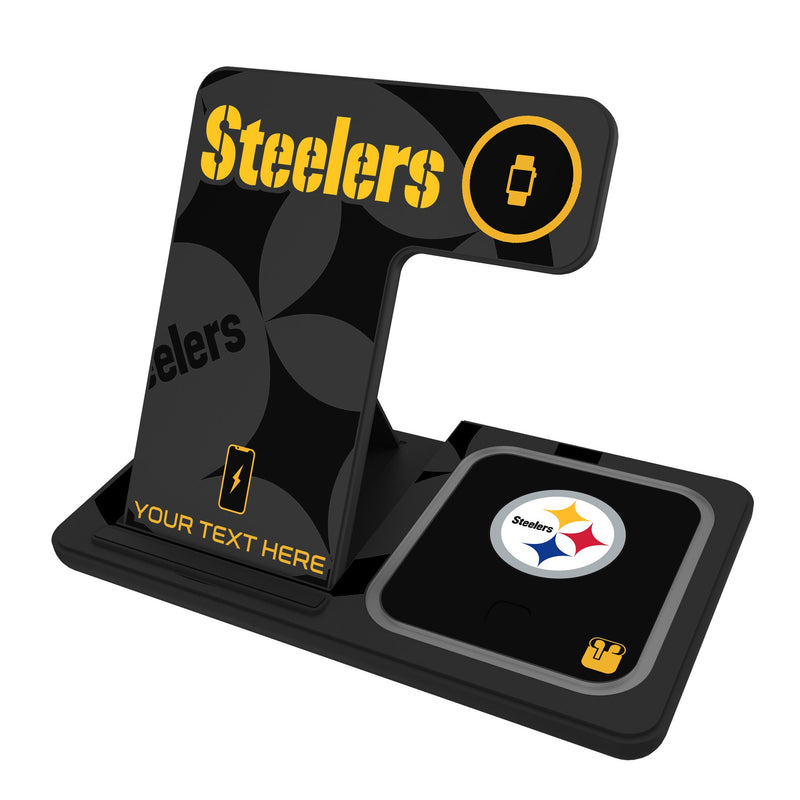Pittsburgh Steelers Personalized Tilt 3 in 1 Charging Station