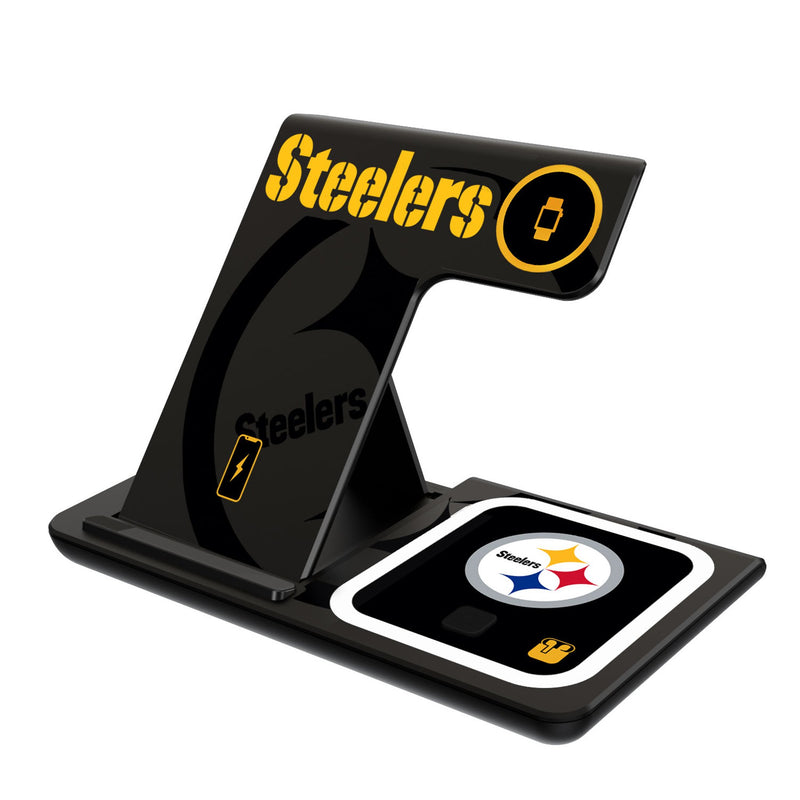 Pittsburgh Steelers Monocolor Tilt 3 in 1 Charging Station