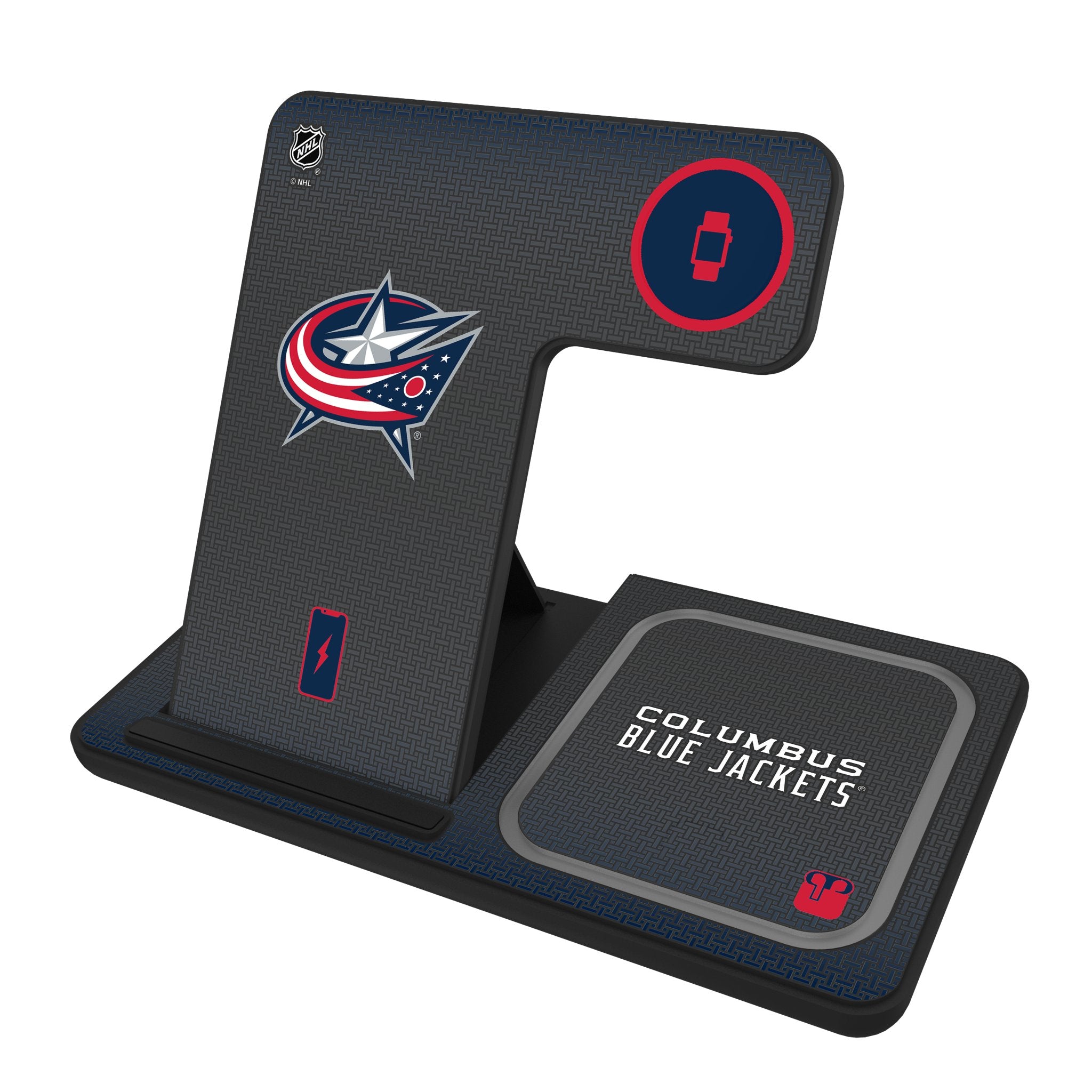 Columbus Blue Jackets Linen 3 in 1 Charging Station