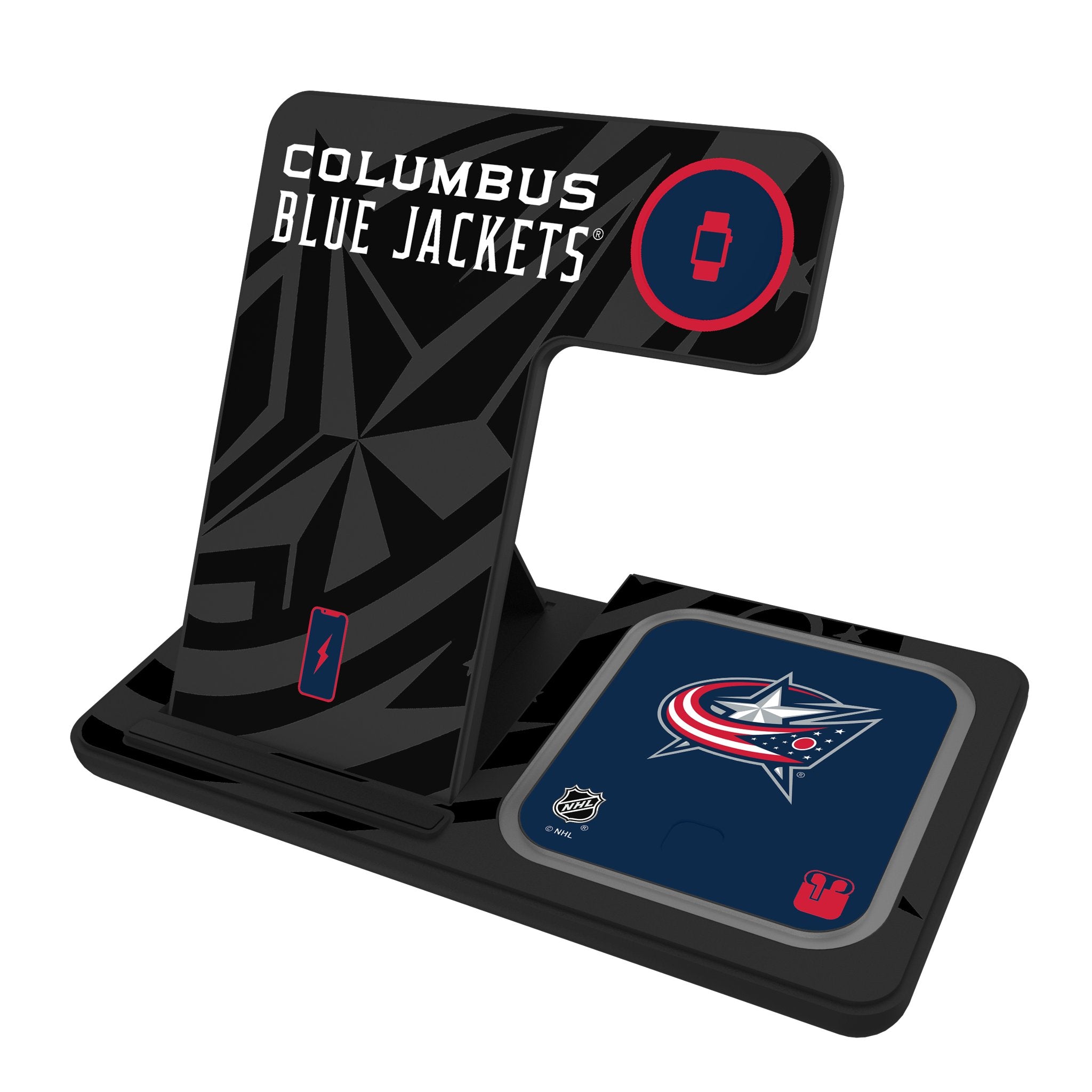 Columbus Blue Jackets Monocolor Tilt 3 in 1 Charging Station