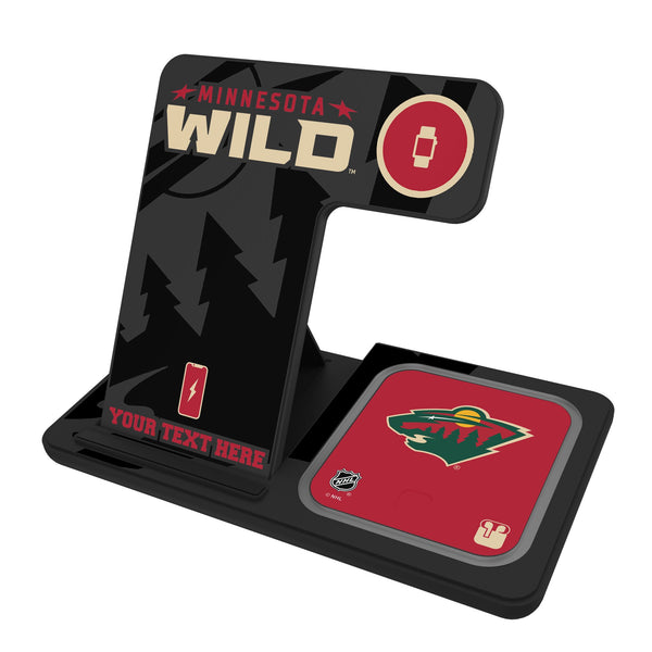 Minnesota Wild Personalized Tilt 3 in 1 Charging Station