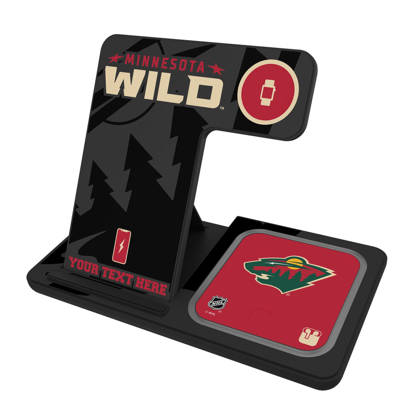 Minnesota Wild Personalized Tilt 3 in 1 Charging Station