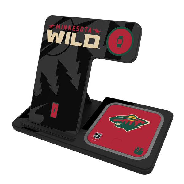 Minnesota Wild Monocolor Tilt 3 in 1 Charging Station