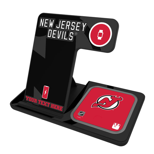 New Jersey Devils Personalized Tilt 3 in 1 Charging Station