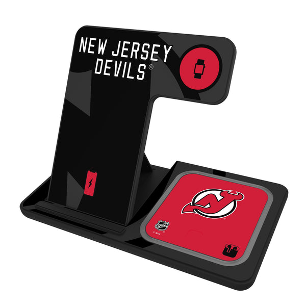 New Jersey Devils Monocolor Tilt 3 in 1 Charging Station